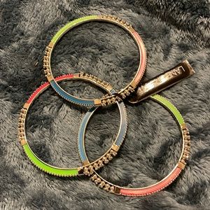 Lane Bryant multicolored and silver bangles. NWT